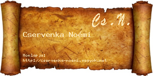 Cservenka Noémi névjegykártya